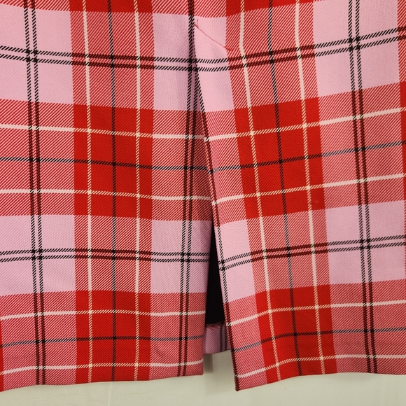 Zara Preppy Workwear Career High Waist Pencil Skirt Pink Red Plaid Medium - Picture 11 of 14
